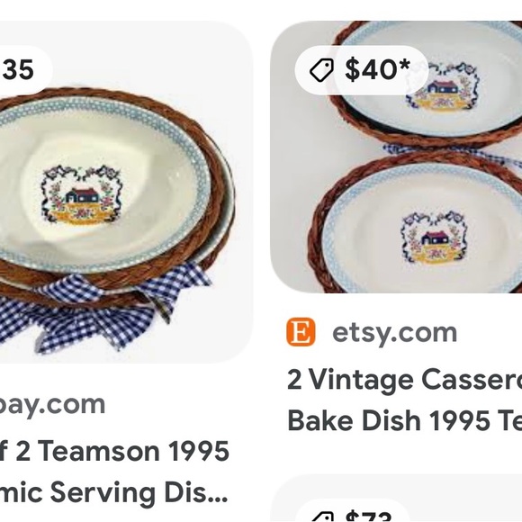 Teamson 1995 Stacking Country Cottage Baking / Serving Dishes - Picture 9 of 10